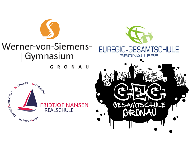 Logos der vier Schulen aus Gronau